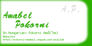 amabel pokorni business card